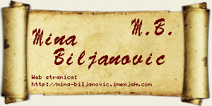 Mina Biljanović vizit kartica